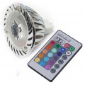 12V 3W 3-in-1 RGB MR16 LED Light Bulb - Color Changing LED Spotlight w/ IR Remote, Memory Function - GU5.3 Base 38 Degree Beam Angle